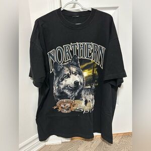 Vintage Northern Goose Brook Trail Gear Spirit wolf graphic shirt